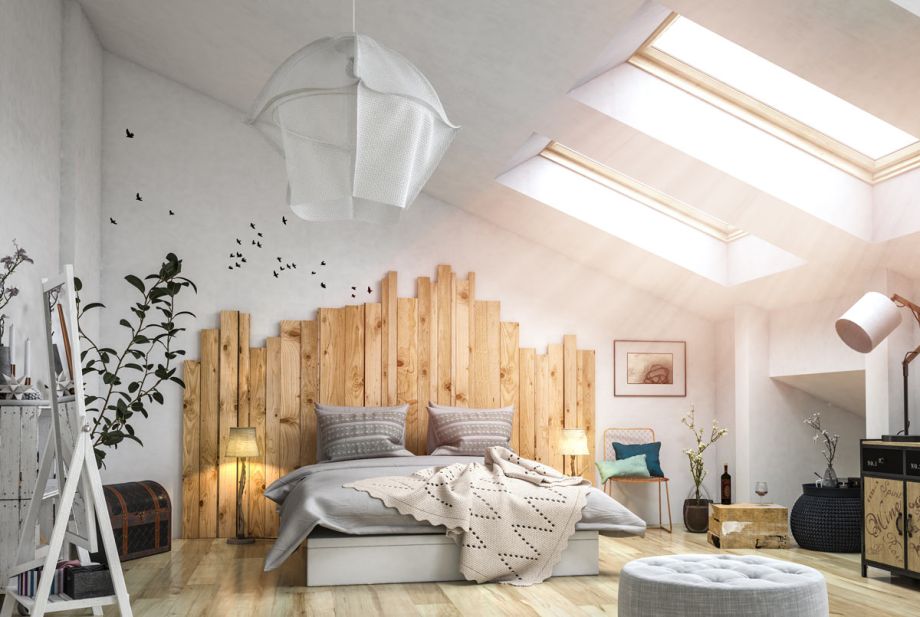 Holzwand Bett, Modern, Echtholz